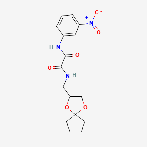 molecular formula C16H19N3O6 B3300015 N-({1,4-dioxaspiro[4.4]nonan-2-yl}methyl)-N'-(3-nitrophenyl)ethanediamide CAS No. 899963-29-2