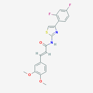 molecular formula C20H16F2N2O3S B330002 N-[4-(2,4-difluorophenyl)-1,3-thiazol-2-yl]-3-(3,4-dimethoxyphenyl)acrylamide 