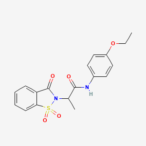 molecular formula C18H18N2O5S B3300076 N-(4-ethoxyphenyl)-2-(1,1,3-trioxo-2,3-dihydro-1lambda6,2-benzothiazol-2-yl)propanamide CAS No. 899996-67-9