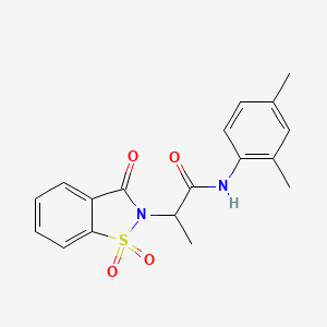 molecular formula C18H18N2O4S B3300084 N-(2,4-dimethylphenyl)-2-(1,1,3-trioxo-2,3-dihydro-1lambda6,2-benzothiazol-2-yl)propanamide CAS No. 899996-75-9