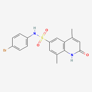 molecular formula C17H15BrN2O3S B3300093 N-(4-bromophenyl)-4,8-dimethyl-2-oxo-1,2-dihydroquinoline-6-sulfonamide CAS No. 899998-87-9