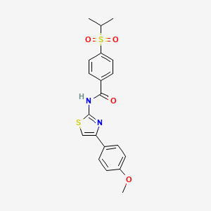 molecular formula C20H20N2O4S2 B3300161 N-[4-(4-methoxyphenyl)-1,3-thiazol-2-yl]-4-(propane-2-sulfonyl)benzamide CAS No. 900009-76-9