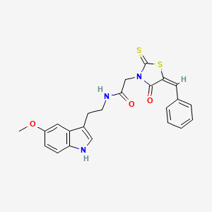 (E)-2-(5-benzylidene-4-oxo-2-thioxothiazolidin-3-yl)-N-(2-(5-methoxy-1H-indol-3-yl)ethyl)acetamide