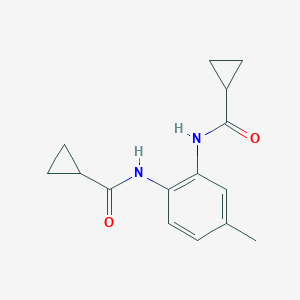 molecular formula C15H18N2O2 B330020 N-(2-CYCLOPROPANEAMIDO-5-METHYLPHENYL)CYCLOPROPANECARBOXAMIDE 