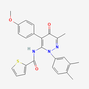 N-[2-(3,4-dimethylphenyl)-4-(4-methoxyphenyl)-6-methyl-5-oxo-2,5-dihydropyridazin-3-yl]thiophene-2-carboxamide