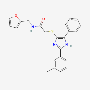 molecular formula C23H21N3O2S B3300335 N-[(furan-2-yl)methyl]-2-{[2-(3-methylphenyl)-5-phenyl-1H-imidazol-4-yl]sulfanyl}acetamide CAS No. 901233-12-3