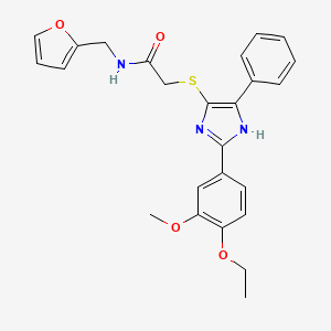molecular formula C25H25N3O4S B3300341 2-{[2-(4-ethoxy-3-methoxyphenyl)-5-phenyl-1H-imidazol-4-yl]sulfanyl}-N-[(furan-2-yl)methyl]acetamide CAS No. 901233-37-2