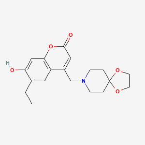 4-(1,4-Dioxa-8-azaspiro[4.5]decan-8-ylmethyl)-6-ethyl-7-hydroxychromen-2-one