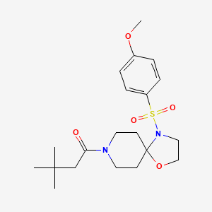 1-(4-((4-Methoxyphenyl)sulfonyl)-1-oxa-4,8-diazaspiro[4.5]decan-8-yl)-3,3-dimethylbutan-1-one
