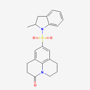 7-[(2-methyl-2,3-dihydro-1H-indol-1-yl)sulfonyl]-1-azatricyclo[7.3.1.0^{5,13}]trideca-5,7,9(13)-trien-2-one