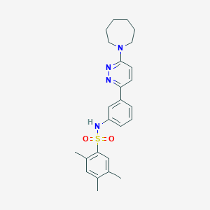 molecular formula C25H30N4O2S B3300771 N-{3-[6-(azepan-1-yl)pyridazin-3-yl]phenyl}-2,4,5-trimethylbenzene-1-sulfonamide CAS No. 904822-54-4