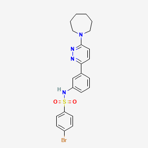 molecular formula C22H23BrN4O2S B3300778 N-{3-[6-(azepan-1-yl)pyridazin-3-yl]phenyl}-4-bromobenzene-1-sulfonamide CAS No. 904823-13-8