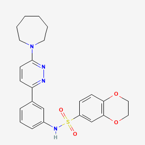 molecular formula C24H26N4O4S B3300849 N-{3-[6-(azepan-1-yl)pyridazin-3-yl]phenyl}-2,3-dihydro-1,4-benzodioxine-6-sulfonamide CAS No. 904826-19-3