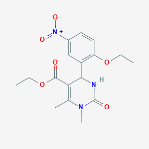 molecular formula C17H21N3O6 B330085 ETHYL 4-(2-ETHOXY-5-NITROPHENYL)-1,6-DIMETHYL-2-OXO-1,2,3,4-TETRAHYDRO-5-PYRIMIDINECARBOXYLATE 