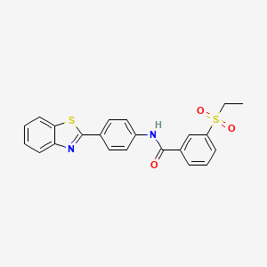 molecular formula C22H18N2O3S2 B3300857 N-[4-(1,3-benzothiazol-2-yl)phenyl]-3-(ethanesulfonyl)benzamide CAS No. 904828-14-4