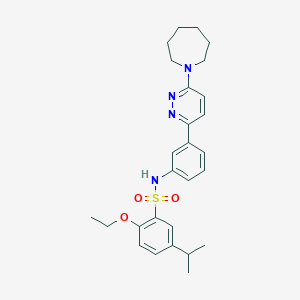molecular formula C27H34N4O3S B3300871 N-{3-[6-(azepan-1-yl)pyridazin-3-yl]phenyl}-2-ethoxy-5-(propan-2-yl)benzene-1-sulfonamide CAS No. 904829-71-6