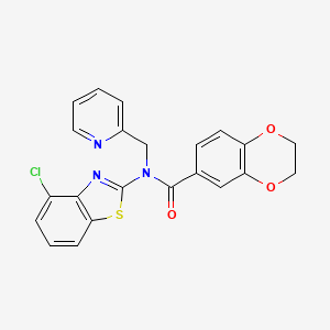 molecular formula C22H16ClN3O3S B3300873 N-(4-chloro-1,3-benzothiazol-2-yl)-N-[(pyridin-2-yl)methyl]-2,3-dihydro-1,4-benzodioxine-6-carboxamide CAS No. 904830-38-2