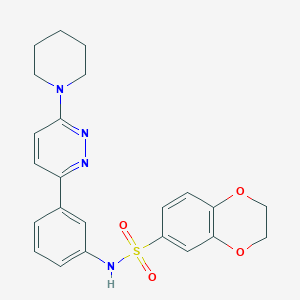 molecular formula C23H24N4O4S B3300881 N-{3-[6-(piperidin-1-yl)pyridazin-3-yl]phenyl}-2,3-dihydro-1,4-benzodioxine-6-sulfonamide CAS No. 904830-44-0