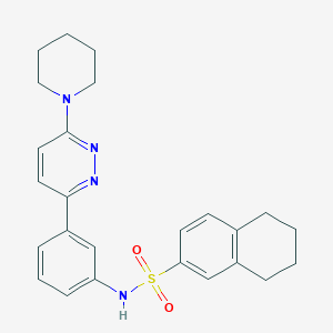 molecular formula C25H28N4O2S B3300885 N-{3-[6-(piperidin-1-yl)pyridazin-3-yl]phenyl}-5,6,7,8-tetrahydronaphthalene-2-sulfonamide CAS No. 904831-11-4