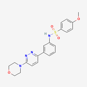 molecular formula C21H22N4O4S B3300901 4-methoxy-N-{3-[6-(morpholin-4-yl)pyridazin-3-yl]phenyl}benzene-1-sulfonamide CAS No. 904833-55-2