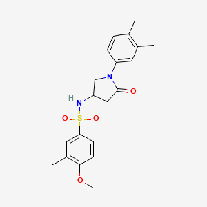 molecular formula C20H24N2O4S B3301009 N-[1-(3,4-dimethylphenyl)-5-oxopyrrolidin-3-yl]-4-methoxy-3-methylbenzene-1-sulfonamide CAS No. 905684-87-9