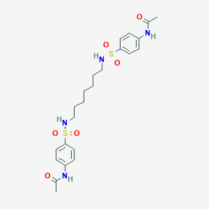 molecular formula C23H32N4O6S2 B330102 N~1~-[4-({[7-({[4-(ACETYLAMINO)PHENYL]SULFONYL}AMINO)HEPTYL]AMINO}SULFONYL)PHENYL]ACETAMIDE 