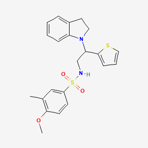 N-(2-(indolin-1-yl)-2-(thiophen-2-yl)ethyl)-4-methoxy-3-methylbenzenesulfonamide