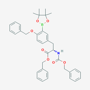 molecular formula C37H40BNO7 B033011 O-Benzyl-N-[(benzyloxy)carbonyl]-3-(4,4,5,5-tetramethyl-1,3,2-dioxaborolan-2-yl)-L-tyrosine Benzyl Ester CAS No. 600737-82-4