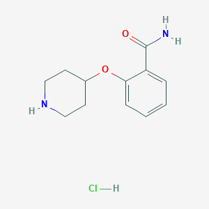 molecular formula C12H17ClN2O2 B3301116 2-(Piperidin-4-yloxy)benzamide hydrochloride CAS No. 906744-16-9