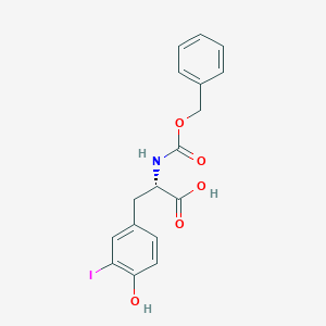 molecular formula C17H16INO5 B033015 (2S)-3-(4-hydroxy-3-iodophenyl)-2-(phenylmethoxycarbonylamino)propanoic acid CAS No. 79677-62-6
