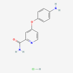 molecular formula C12H12ClN3O2 B3301599 4-(4-Aminophenoxy)pyridine-2-carboxylic acid amide hydrochloride CAS No. 911132-05-3