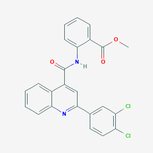 molecular formula C24H16Cl2N2O3 B330162 METHYL 2-({[2-(3,4-DICHLOROPHENYL)-4-QUINOLYL]CARBONYL}AMINO)BENZOATE 