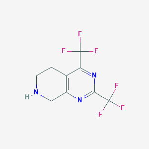 molecular formula C9H7F6N3 B3301672 2,4-Bis(trifluoromethyl)-5,6,7,8-tetrahydropyrido[3,4-d]pyrimidine CAS No. 911784-15-1