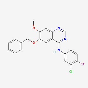 molecular formula C22H17ClFN3O2 B3301939 N-(3-CHLORO-4-FLUOROPHENYL)-7-METHOXY-6-(PHENYLMETHOXY)-4-QUINAZOLINAMINE CAS No. 913819-12-2