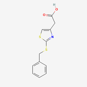 molecular formula C12H11NO2S2 B3301970 [2-(Benzylthio)-1,3-thiazol-4-yl]acetic acid CAS No. 914205-99-5