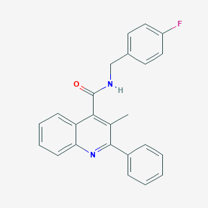 molecular formula C24H19FN2O B330221 N-[(4-fluorophenyl)methyl]-3-methyl-2-phenylquinoline-4-carboxamide 
