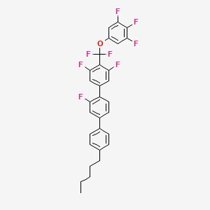 molecular formula C30H22F8O B3302328 4-[difluoro(3,4,5-trifluorophenoxy)methyl]-2',3,5-trifluoro-4''-pentyl-1,1':4',1''-Terphenyl CAS No. 916156-32-6