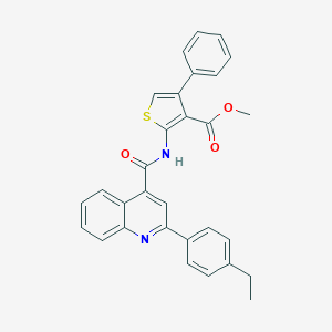 molecular formula C30H24N2O3S B330237 METHYL 2-({[2-(4-ETHYLPHENYL)-4-QUINOLYL]CARBONYL}AMINO)-4-PHENYL-3-THIOPHENECARBOXYLATE 