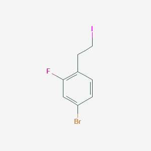 molecular formula C8H7BrFI B3302383 Benzene, 4-bromo-2-fluoro-1-(2-iodoethyl)- CAS No. 916516-86-4