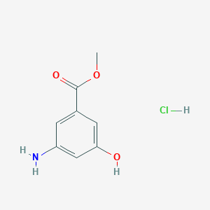 molecular formula C8H10ClNO3 B3302416 Methyl 3-amino-5-hydroxybenzoate hydrochloride CAS No. 916766-98-8