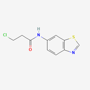 molecular formula C10H9ClN2OS B3302447 N-(Benzo[d]thiazol-6-yl)-3-chloropropanamide CAS No. 916791-24-7