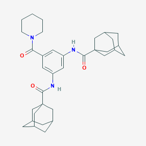 molecular formula C34H45N3O3 B330250 N-[3-(ADAMANTANE-1-AMIDO)-5-(PIPERIDINE-1-CARBONYL)PHENYL]ADAMANTANE-1-CARBOXAMIDE 