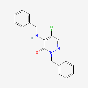 molecular formula C18H16ClN3O B3302508 2-Benzyl-4-(benzylamino)-5-chloropyridazin-3(2H)-one CAS No. 91736-90-2