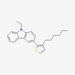 molecular formula C24H27NS B3302539 9H-Carbazole, 9-ethyl-3-(3-hexyl-2-thienyl)- CAS No. 917561-51-4