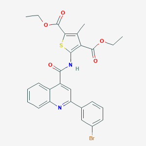 molecular formula C27H23BrN2O5S B330262 DIETHYL 5-({[2-(3-BROMOPHENYL)-4-QUINOLYL]CARBONYL}AMINO)-3-METHYL-2,4-THIOPHENEDICARBOXYLATE 