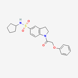 molecular formula C21H24N2O4S B3302795 N-cyclopentyl-1-(2-phenoxyacetyl)-2,3-dihydro-1H-indole-5-sulfonamide CAS No. 919019-26-4