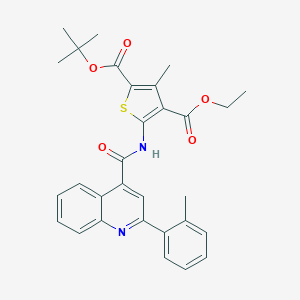 molecular formula C30H30N2O5S B330284 2-Tert-butyl 4-ethyl 3-methyl-5-({[2-(2-methylphenyl)-4-quinolinyl]carbonyl}amino)-2,4-thiophenedicarboxylate 
