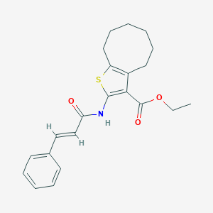 molecular formula C22H25NO3S B330285 Ethyl 2-(cinnamoylamino)-4,5,6,7,8,9-hexahydrocycloocta[b]thiophene-3-carboxylate 