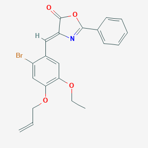 molecular formula C21H18BrNO4 B330292 4-[4-(allyloxy)-2-bromo-5-ethoxybenzylidene]-2-phenyl-1,3-oxazol-5(4H)-one 