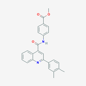 molecular formula C26H22N2O3 B330295 METHYL 4-({[2-(3,4-DIMETHYLPHENYL)-4-QUINOLYL]CARBONYL}AMINO)BENZOATE 
